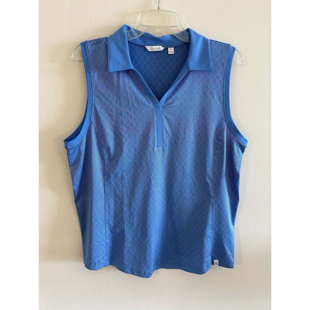 Lady Hagen Polo Shirt Sleeveless Golf Blue Collared Size L